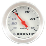 Equus GAUGE; VACUUM BOOST; 2in.; 30 INHG/30 PSI; 270 DEGREE SWEEP; MECH; WHT; SLVR; 80