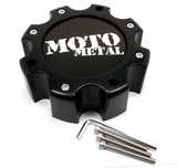MO959/961 CAP SATIN BLK 8 LUG - NEW LOGO - Moto Metal 845L172S3