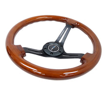 Load image into Gallery viewer, NRG Reinforced Steering Wheel (350mm / 3in. Deep) Brown Wood w/Blk Matte Spoke/Black Center Mark NRGRST-018BR-BK