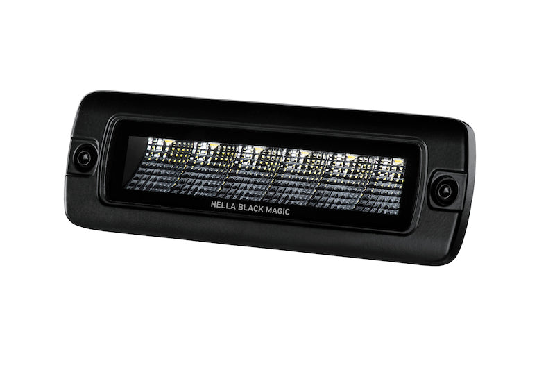 Hella Universal Black Magic 6 L.E.D. Flush Mount Mini Light Bar - Flood Beam HELLA358176221