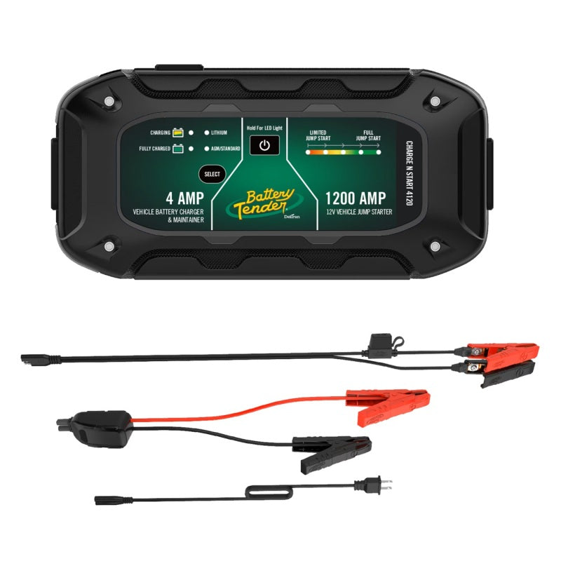 Battery Tender Charge N Start 4120 4A Battery Charger & 1200A Jump Starter BTN030-7020-WH