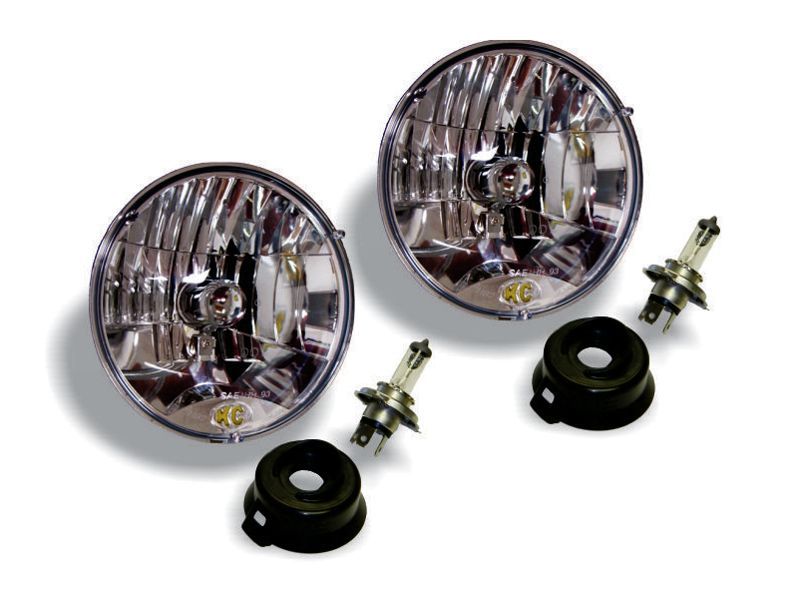 KC HiLiTES Universal/97-06 Jeep TJ 7in. Halogen H4 DOT Headlight 55/60w Lexan (Pair Pack System) KCL42301