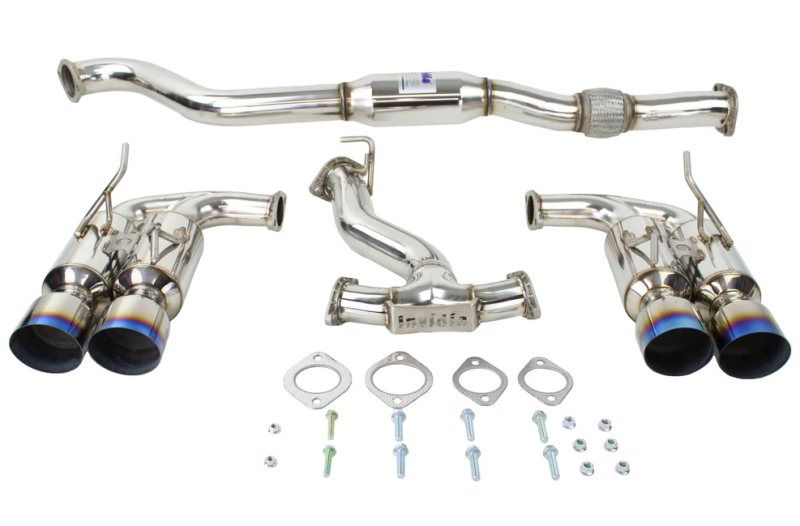 Invidia 08-14 Subaru WRX Hatchback Gemini Single Layer Titanium Tip Cat-back Exhaust INVHS08ST5GM4ST