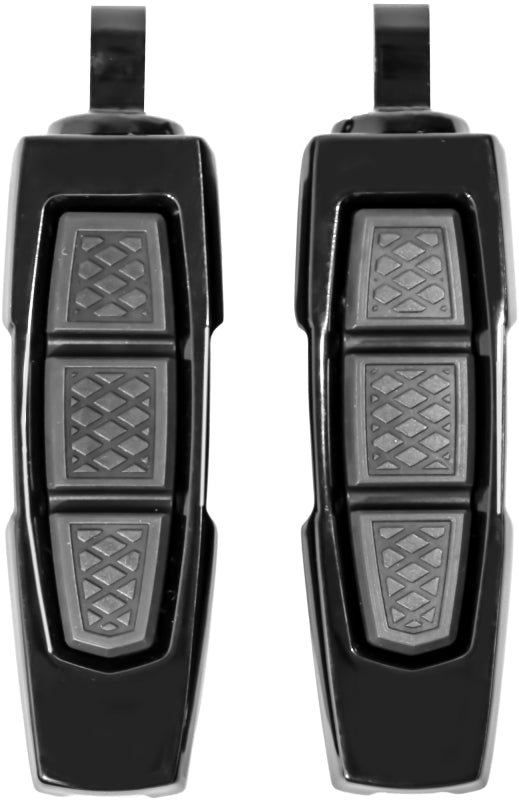 Kuryakyn Enygma Pegs With Adapter- Gloss Black KUR10030-2