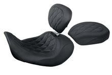 Load image into Gallery viewer, Mustang 06-17 Harley Dyna Wide Tripper Forward Passenger Seat Diamond Stitch - Black MMP76705