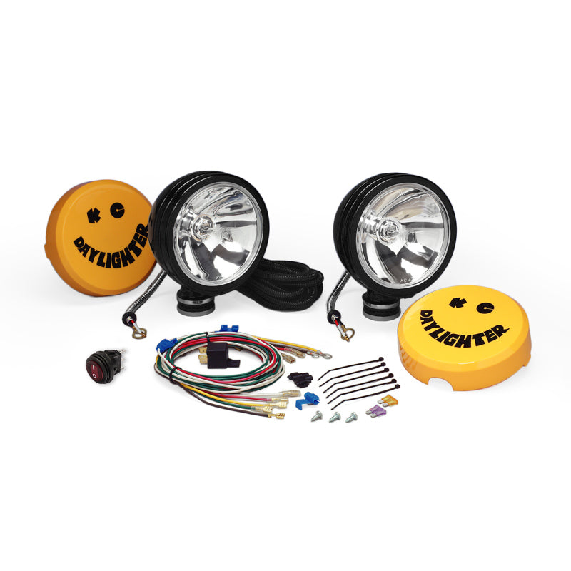 KC HiLiTES Daylighter 6in. Halogen Light 100w Spot Beam (Pair Pack System) - Black SS KCL238