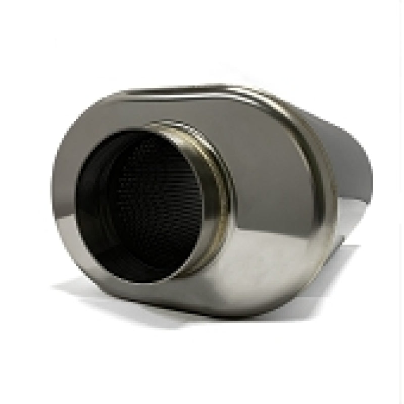 Stainless Bros 3.5in x 12.0in OAL SS304 Oval Muffler - Polished STB616-08913-2100