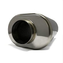 Load image into Gallery viewer, Stainless Bros 3.5in x 12.0in OAL SS304 Oval Muffler - Polished STB616-08913-2100