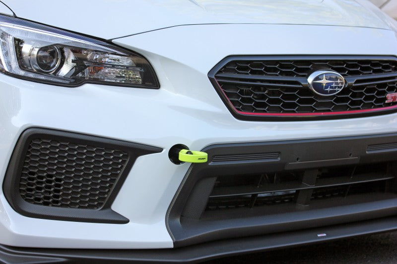 PERRIN 18-21 Subaru WRX & STI / 13-25 BRZ / 17-20 Toyota 86 Tow Hook Kit (Front) - Neon Yellow PERPSP-BDY-235NY