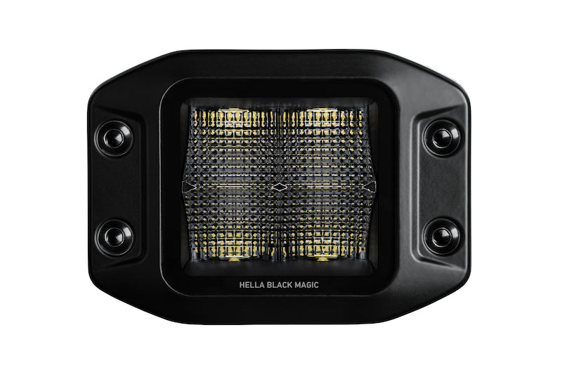 Hella Universal Black Magic 3.2in L.E.D. Cube Kit - Flood Beam (Flush Mount) HELLA358176831