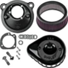 Load image into Gallery viewer, S&amp;S Cycle 2007+ XL Sportster Models Stealth Air Cleaner Kit w/ Gloss Black Mini Teardrop Cover SSC170-0440C