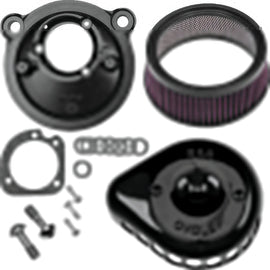 S&S Cycle 2007+ XL Sportster Models Stealth Air Cleaner Kit w/ Gloss Black Mini Teardrop Cover SSC170-0440C