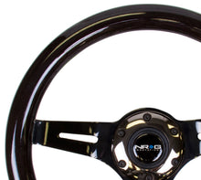 Load image into Gallery viewer, NRG Classic Wood Grain Steering Wheel (310mm) Black w/Black Chrome 3-Spoke Center NRGST-310BK-BK