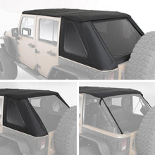 Load image into Gallery viewer, Bowless Soft Top Combo 07-18 Wrangler JK 4 DR OEM Replacement W/Tinted Windows Black Diamond Smittybilt