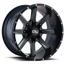 Cast Aluminum Wheels Busted 9100 SB 20x9 Milled Spokes Satin Black 8 On 180 Bolt Pattern 18 Offset Cali Offroad Wheels