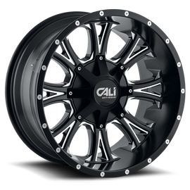 Cast Aluminum Wheels Americana 9101 SB 20x10 Milled Spokes Satin Black 8 On 180 Bolt Pattern -25 Offset Cali Offroad Wheels