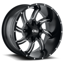 Cast Aluminum Wheels Twisted 9102 SB 22x12 Milled Spokes Satin Black 8 On 180 Bolt Pattern -44 Offset Cali Offroad Wheels