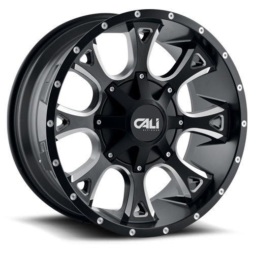 Cast Aluminum Wheels Anarchy 9103 SB 22x12 Milled Spokes Satin Black 6 On 135/6 On139.7 Bolt Pattern -44 Offset Cali Offroad Wheels