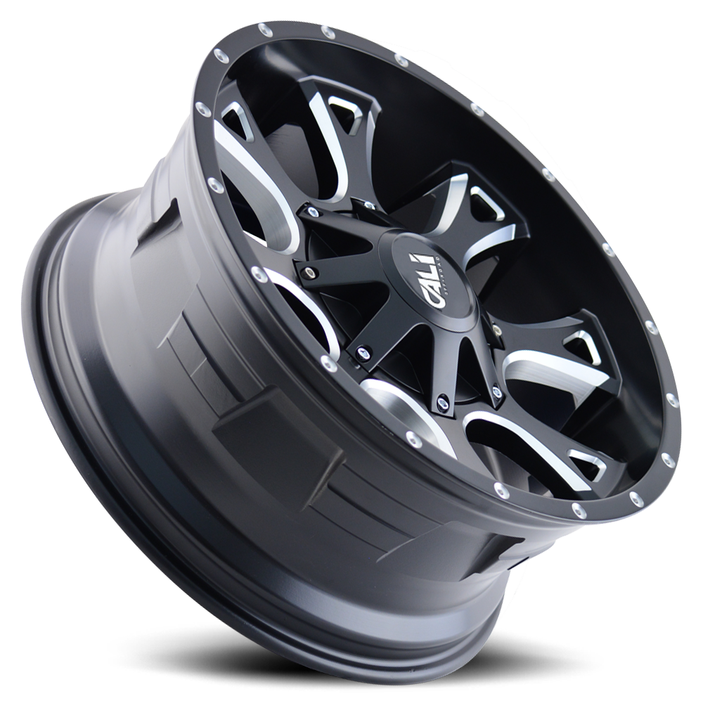 Cast Aluminum Wheels Anarchy 9103 SB 22x12 Milled Spokes Satin Black 6 On 135/6 On139.7 Bolt Pattern -44 Offset Cali Offroad Wheels