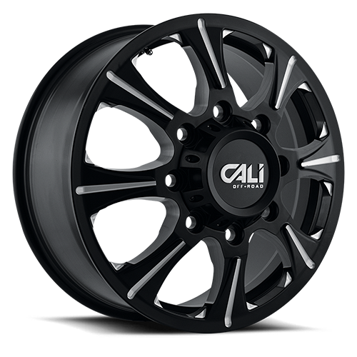 Dually Wheels Brutal Dually 9105 BK-M 22x8.25 Black 8 On 200 Bolt Pattern 127 Offset Cali Offroad Wheels