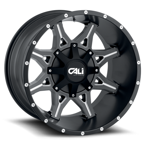 Cast Aluminum Wheels Obnoxious 9107 SB 20x10 Milled Spokes Satin Black 8 On 180 Bolt Pattern -19 Offset Cali Offroad Wheels