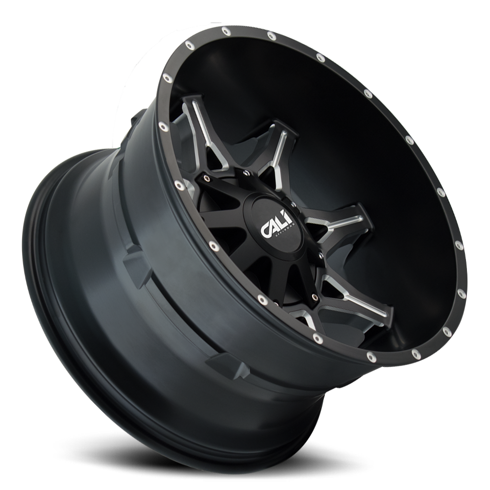 Cast Aluminum Wheels Obnoxious 9107 SB 20x10 Milled Spokes Satin Black 8 On 180 Bolt Pattern -19 Offset Cali Offroad Wheels