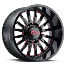 Load image into Gallery viewer, Cast Aluminum Wheels Summit 9110 GB-RD 20x9 Red Milled Spokes Gloss Black 8 On 165.1 Bolt Pattern 0 Offset Cali Offroad Wheels