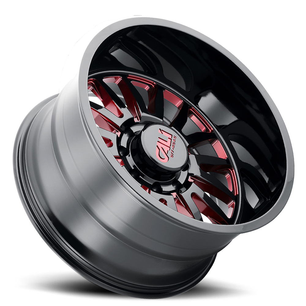 Cast Aluminum Wheels Summit 9110 GB-RD 20x9 Red Milled Spokes Gloss Black 8 On 165.1 Bolt Pattern 0 Offset Cali Offroad Wheels