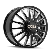 Load image into Gallery viewer, Dually Wheels Summit Dually 9110D GB 22x8.25 Milled Spokes Gloss Black 8 On 165.1 Bolt Pattern 115 Offset Cali Offroad Wheels