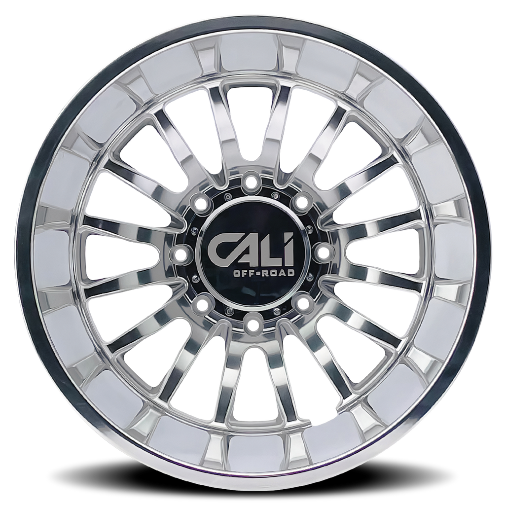 Dually Wheels Summit Dually 9110D PO 20x8.25 Milled Spokes Polished 8 On 200 Bolt Pattern -192 Offset Cali Offroad Wheels