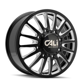 Dually Wheels Summit Dually 9110D GB 20x8.25 Milled Spokes Gloss Black 8 On 210 Bolt Pattern 115 Offset Cali Offroad Wheels