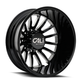 Dually Wheels Summit Dually 9110D GB 20x8.25 Milled Spokes Gloss Black 8 On 210 Bolt Pattern -232 Offset Cali Offroad Wheels
