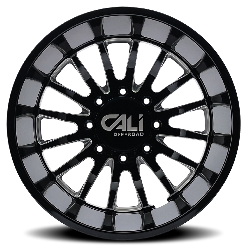 Dually Wheels Summit Dually 9110D GB 20x8.25 Milled Spokes Gloss Black 8 On 210 Bolt Pattern -232 Offset Cali Offroad Wheels