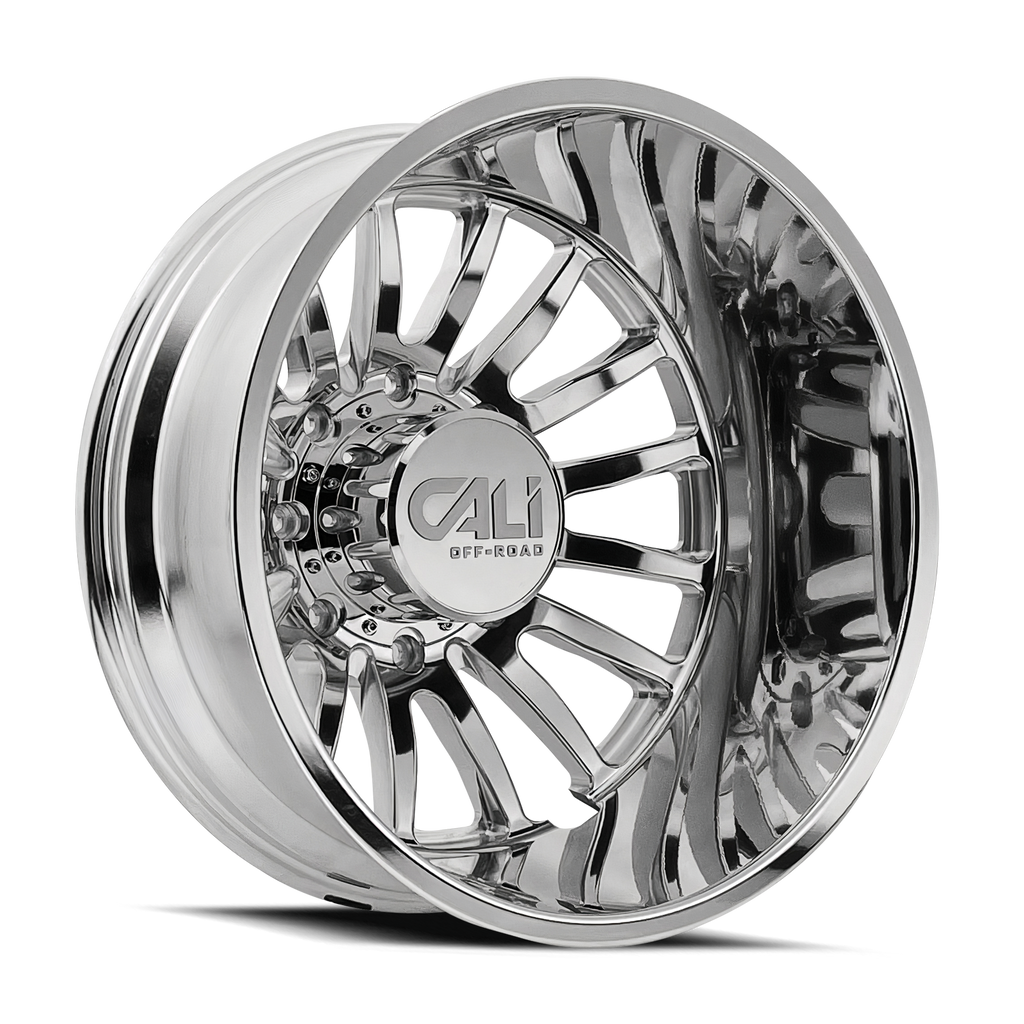 Dually Wheels Summit Dually 9110D PO 20x8.25 Milled Spokes Polished 8 On 210 Bolt Pattern -192 Offset Cali Offroad Wheels