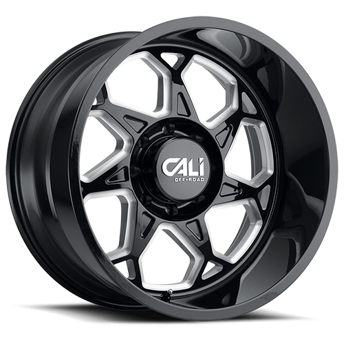 Cast Aluminum Wheels Sevenfold 9111 GB 20x12 Milled Spokes Gloss Black 6 On 135 Bolt Pattern -51 Offset Cali Offroad Wheels