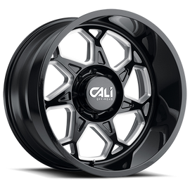 Cast Aluminum Wheels Sevenfold 9111 GB 20x12 Milled Spokes Gloss Black 6 On 139.7 Bolt Pattern -51 Offset Cali Offroad Wheels