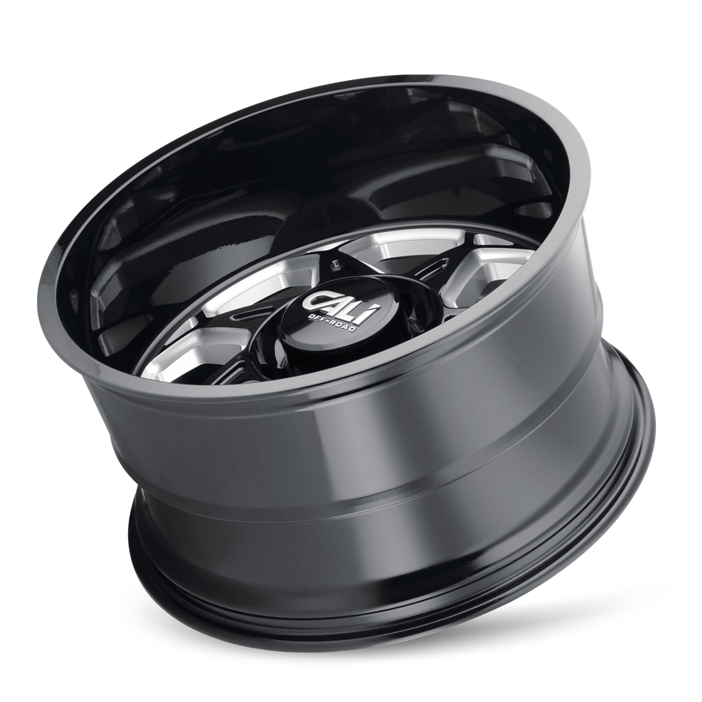 Cast Aluminum Wheels Sevenfold 9111 GB 20x12 Milled Spokes Gloss Black 6 On 139.7 Bolt Pattern -51 Offset Cali Offroad Wheels