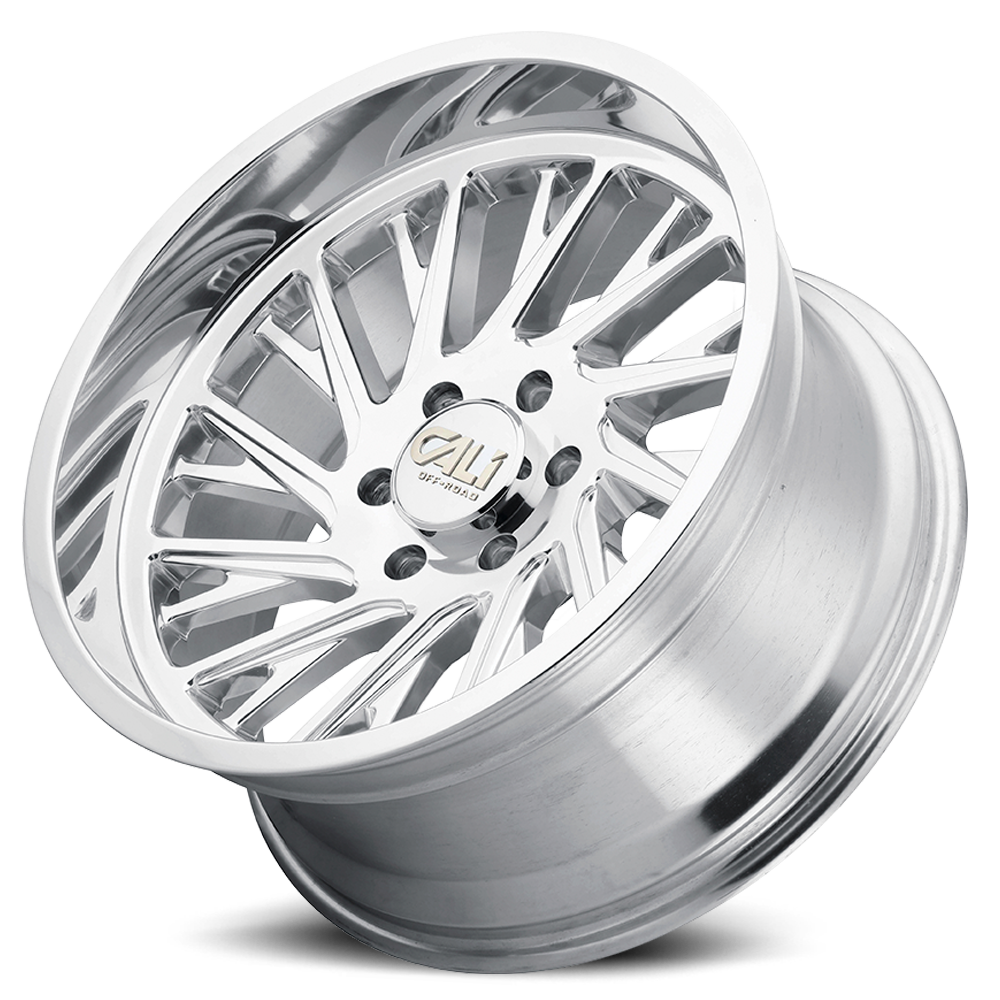 Cast Aluminum Wheels Purge 9114 PO 20x10 Milled Spokes Polished Silver 6 On 139.7 Bolt Pattern -25 Offset Cali Offroad Wheels