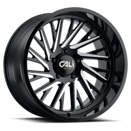 Cast Aluminum Wheels Purge 9114 GB 22x12 Milled Gloss Black 8 On 165.1 Bolt Pattern -51 Offset Cali Offroad Wheels