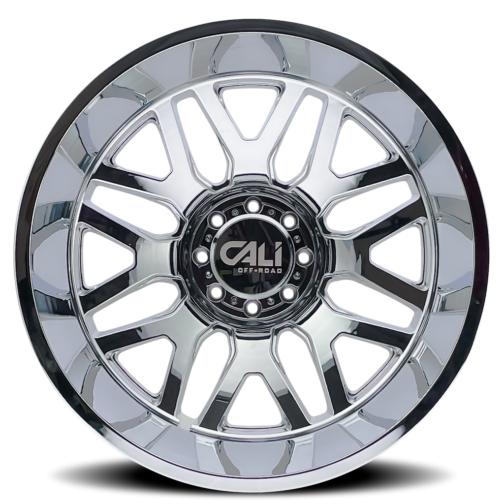 Dually Wheels Invader Dually 9115D CH 22x8.25 Chrome 8 On 165.1 Bolt Pattern -192 Offset Cali Offroad Wheels