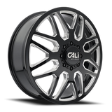 Cali Offroad Dually Wheels Invader Dually 9115D GB-M 24x8.25 Milled Spokes Gloss Black 8 On 200 Bolt Pattern 115 Offset Cali Offroad Wheels