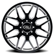Load image into Gallery viewer, Dually Wheels Invader Dually 9115D GB-M 24x8.25 Milled Spokes Gloss Black 8 On 200 Bolt Pattern 115 Offset Cali Offroad Wheels