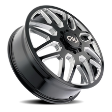 Load image into Gallery viewer, Dually Wheels Invader Dually 9115D GB-M 24x8.25 Milled Spokes Gloss Black 8 On 210 Bolt Pattern 115 Offset Cali Offroad Wheels
