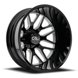 Dually Wheels Invader Dually 9115D GB-M 24x8.25 Milled Spokes Gloss Black 8 On 210 Bolt Pattern -232 Offset Cali Offroad Wheels - Cali Offroad 9115D-24879BMR232