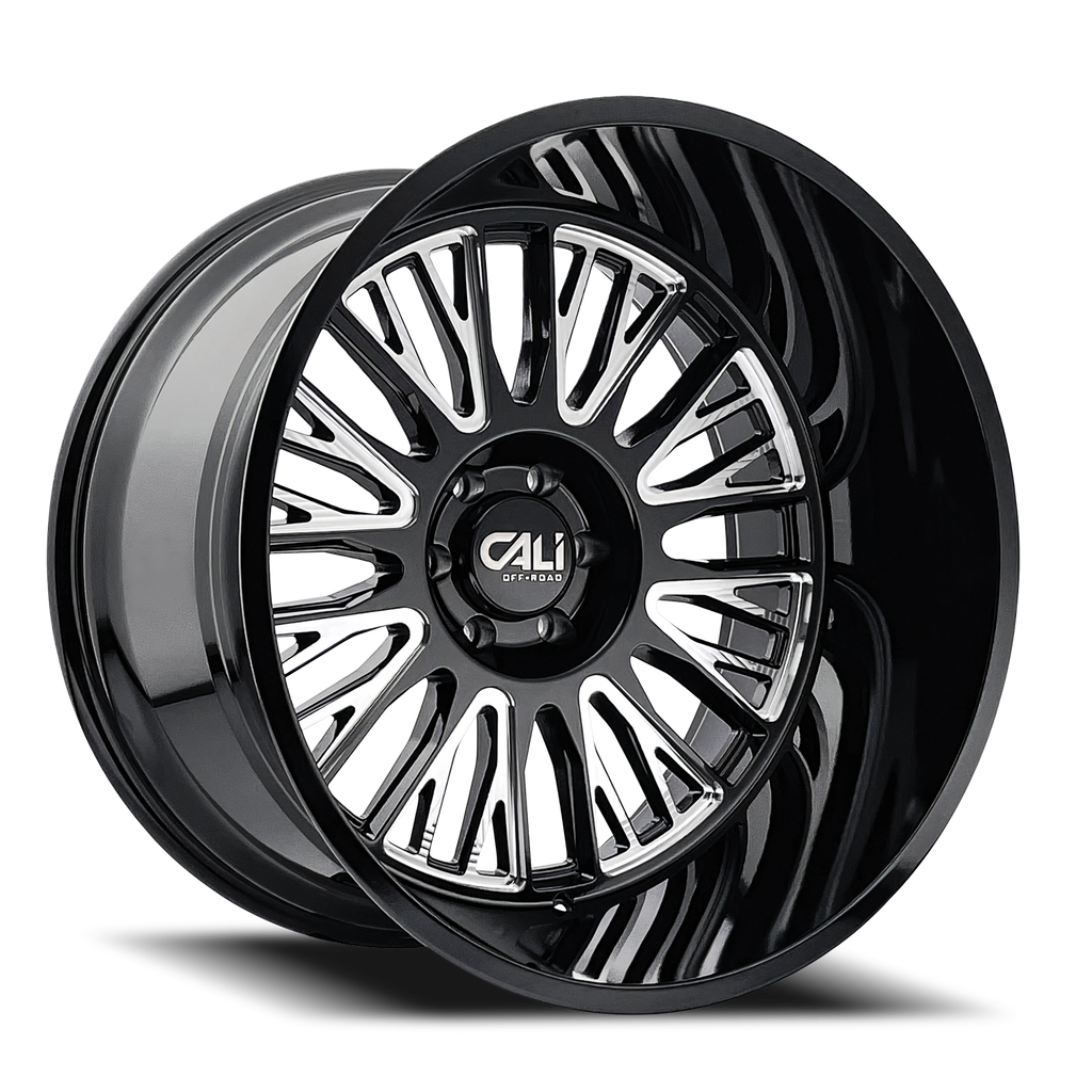 Cast Aluminum Wheels Vertex 9116 BM 20x10 Milled Gloss Black 5 On 127 Bolt Pattern -25 Offset Cali Offroad Wheels
