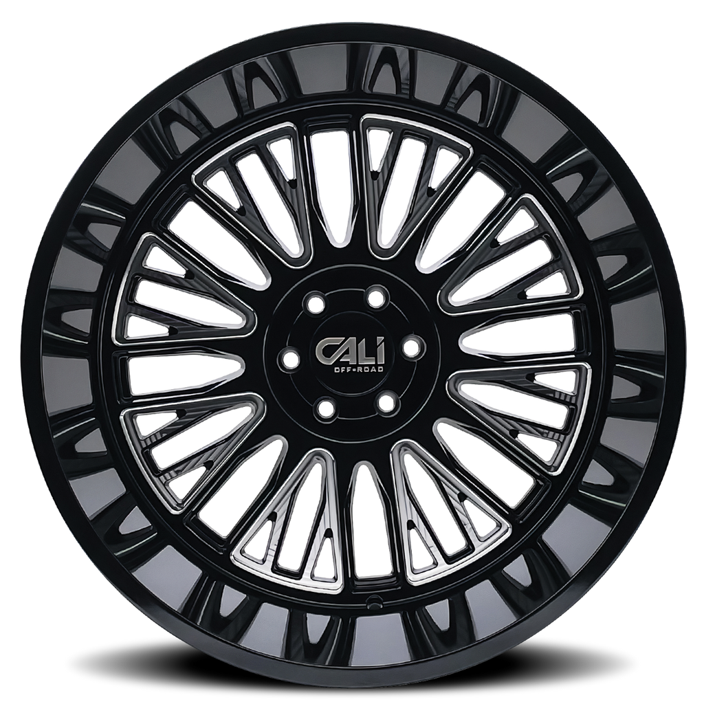 Cast Aluminum Wheels Vertex 9116 BM 20x10 Milled Gloss Black 5 On 127 Bolt Pattern -25 Offset Cali Offroad Wheels