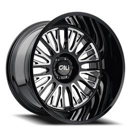 Cast Aluminum Wheels Vertex 9116 BM 24x14 Milled Gloss Black 8 On 165.1 Bolt Pattern -76 Offset Cali Offroad Wheels