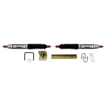Load image into Gallery viewer, Steering Stabilizer Dual Kit Silver w/Black Boots 55-58 Jeep Willys 59-60 Jeep CJ6 59-60 Jeep CJ5 66-75 Jeep CJ6 66-83 Jeep CJ5 66 Jeep CJ3 76-86 Jeep CJ7 81-85 Jeep Scrambler 87-95 Jeep Wrangler Skyjacker