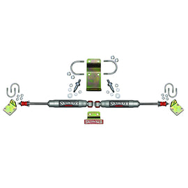 Steering Stabilizer Dual Kit Hardware Boots Not Incl. Due To Clearance Issues Silver Skyjacker