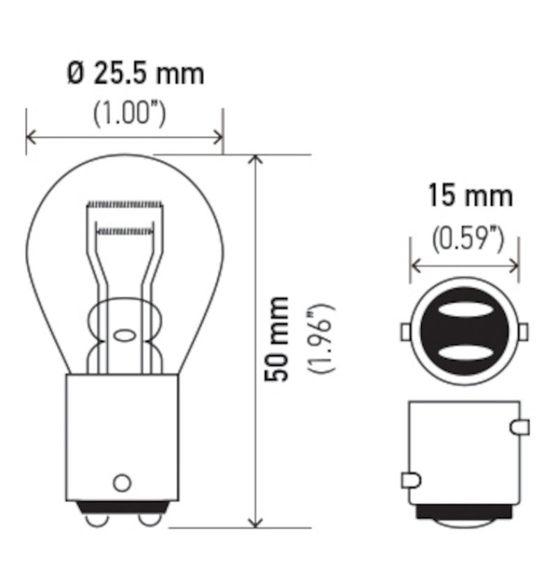 Hella Bulb 1157 12V 27/8W BAY15d S8 HELLA1157
